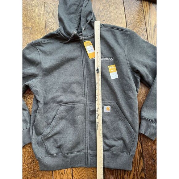 CertainTeed Saint-Gobain Carhartt Hooded Full Zip Sweatshirt Mens Large - Picture 5 of 7